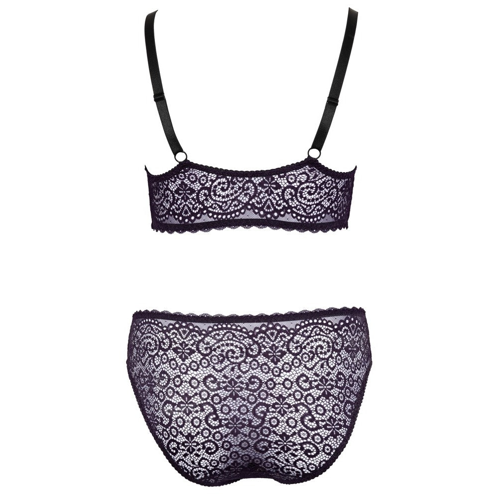 Cottelli Curves Delicate Lace Bralette And Briefs - Barons Touch