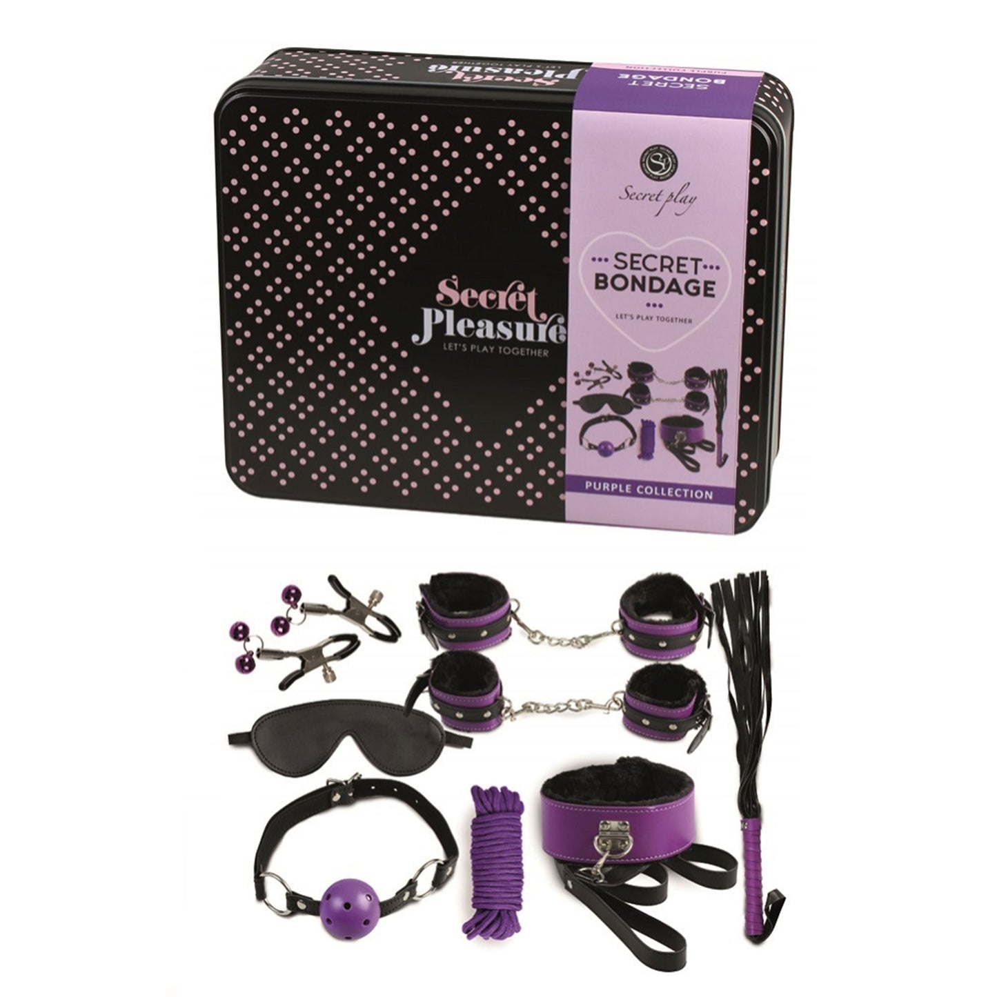 Secret Bondage Kit Black And Purple Collection - Barons Touch