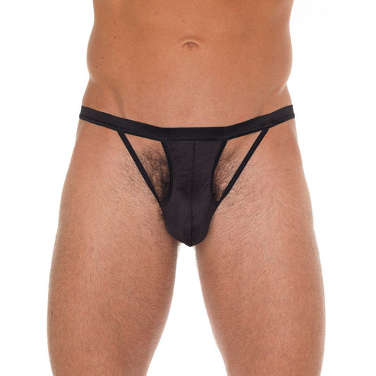 Mens Cut Out G-String Black