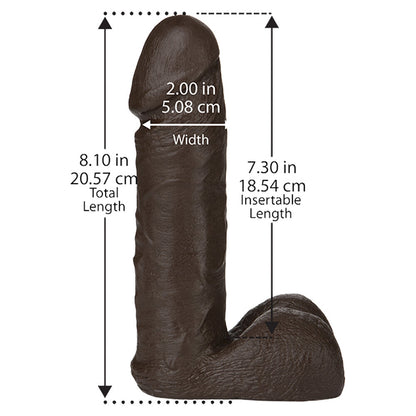 Vac-U-Lock 8 Inch Realistic Dildo Attachment Black