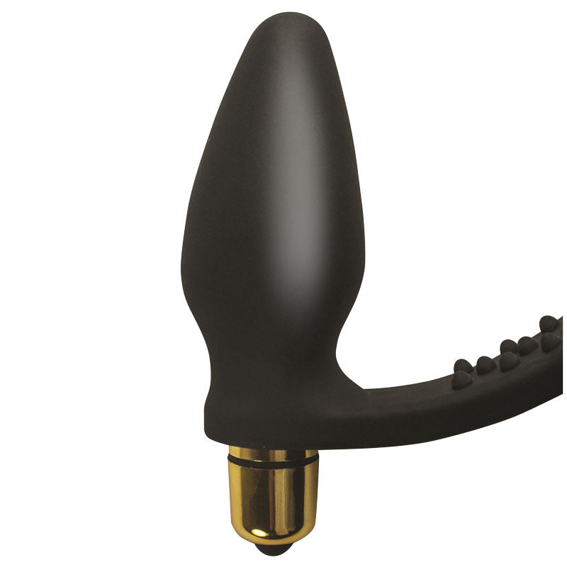 Rocks Off 7 Speed RO-Zen Cock Ring And Anal Plug Black - Barons Touch