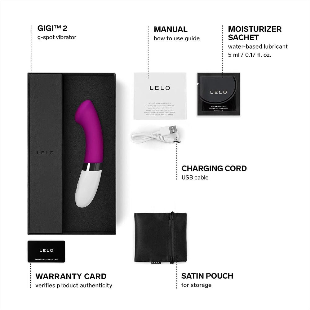 Lelo Gigi 2 Deep Rose G Spot Vibrator - Barons Touch