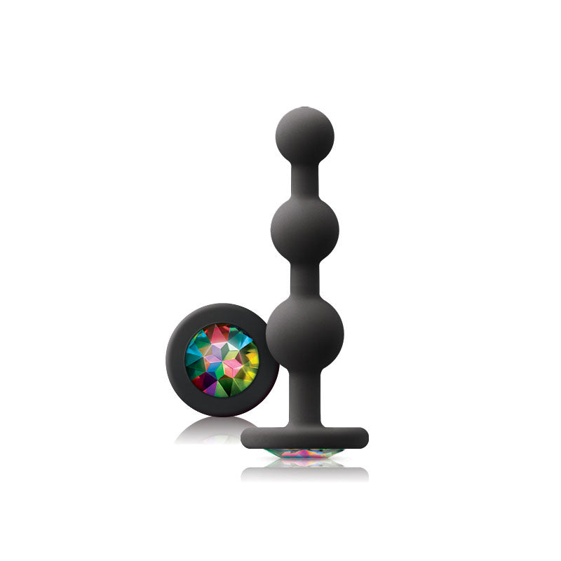 Glams Black Ripple Anal Plug Rainbow Gem - Barons Touch