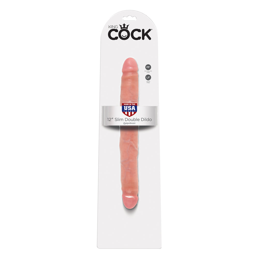 King Cock 12 Inch Slim Double Dildo Flesh