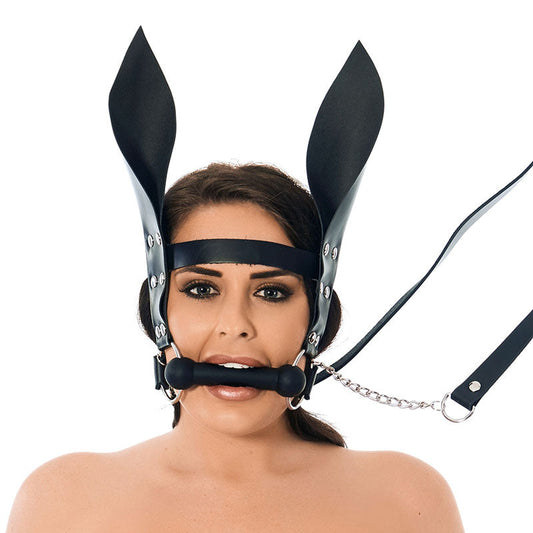 Horsebit Mouth Gag With Reins And Ears - Barons Touch