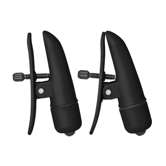 Nipplettes Vibrating Black Nipple Clamps - Barons Touch