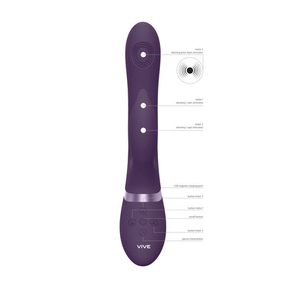 Vive Aimi Pulse Wave And Vibrate G Spot Vibrator Purple