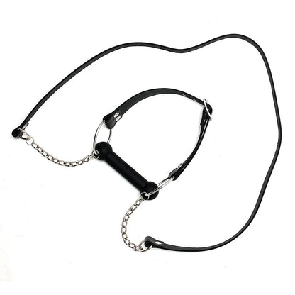 Leather Horse Bit Gag And Reins - Barons Touch